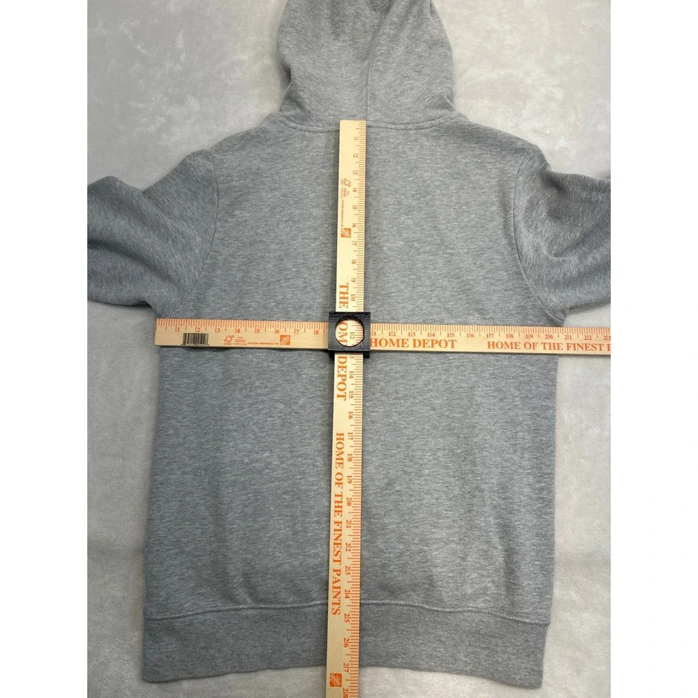 The North Face Hoodie Mens M Gray Vertical Logo Graphic Pullover Sweatshirt